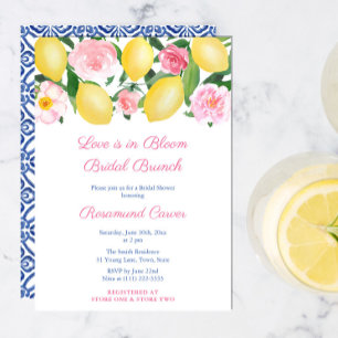 Liefde is in bloei Citrus Vrijgezellenfeest Brunch Kaart