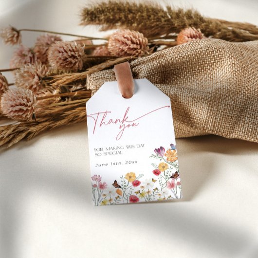 Liefde is in Bloei met Vlinders Bloemen Dank U Cadeaulabel