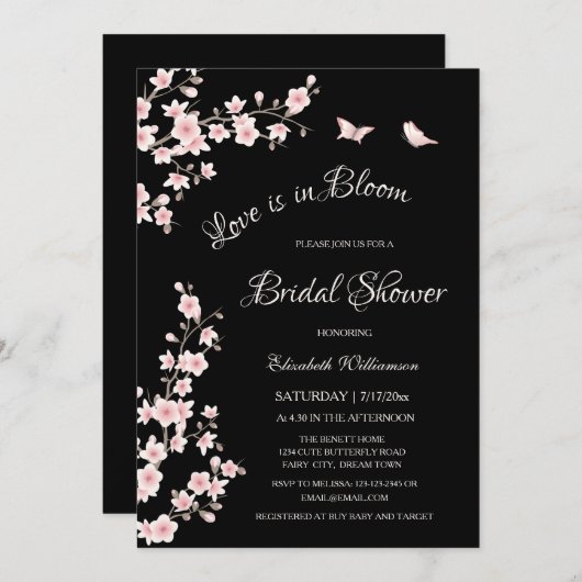 Liefde is in bloei | QR Code Registry Vrijgezellen Kaart (Voorkant / Achterkant)