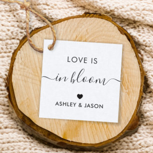 Liefde is in bloei, Seed Gift Label, bruiloft, Kra Bedankjes Labels