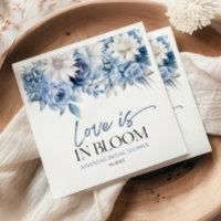 Liefde Is In Bloei Stof Blauw Bloemachtig Bruiloft