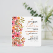 Liefde is in bloei Vrijgezellenfeest roze perzik b Kaart (Staand voorkant)