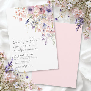 Liefde is in bloei Wilde bloemen Bruidsdouche Kaart