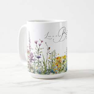 Liefde is in bloei Wilde Bloemen Bruiloft Feest Koffiemok