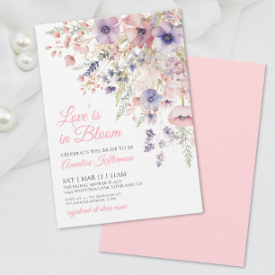 Liefde is in bloei Wilde bloemen Bruiloftsshowers Kaart