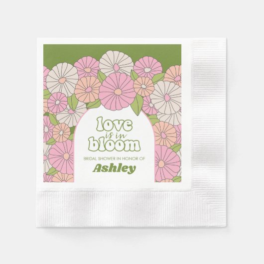 Liefde is in Bloom - Boho Flowers Vrijgezellenfees Servet (Voorkant)