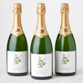 Liefde is in Bloom BoHo Vrijgezellenfeest Sparkling Wijnetiket (Flessen)