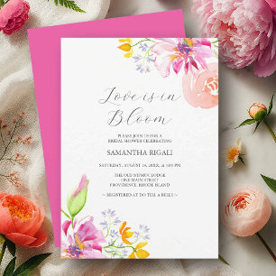 Liefde is in Bloom Bruids Douche Uitnodigingen Roz