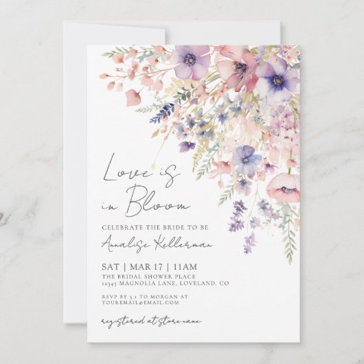 Liefde is in Bloom Floral Wildflower Vrijgezellenf Kaart (Voorkant)