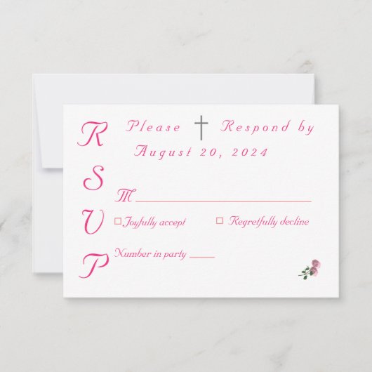 Liefde is in Bloom Foto/Roos Bruiloft RSVP Kaart (Voorkant)