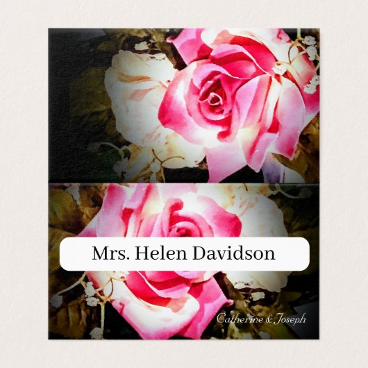 Liefde is in Bloom Place Card Gevouwen Kaart (Buitenkant ongevouwen)