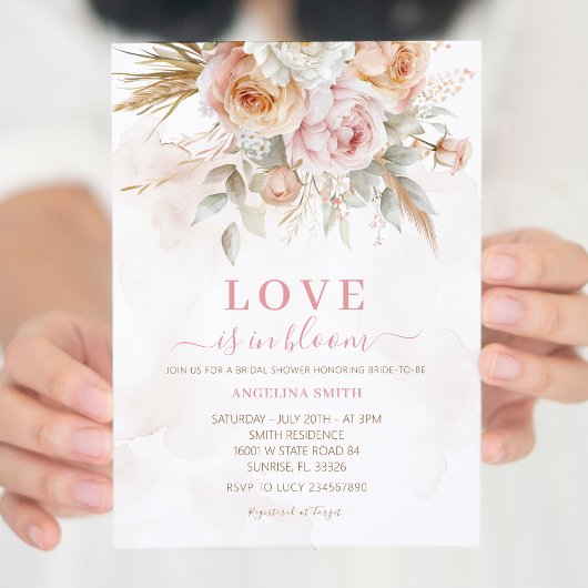 Liefde is in Bloom Rustic Boho Vrijgezellenfeest Kaart