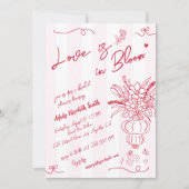 Liefde is in Bloom Speelse Hand getrokken Vrijgeze Kaart (Voorkant)