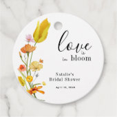 Liefde is in Bloom Spring Wildflower Vrijgezellenf Bedankjes Labels (Voorkant)