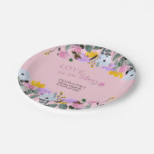 Liefde is in Bloom Wildflower Lawn Bloemenroze Papieren Bordje (Gekanteld)