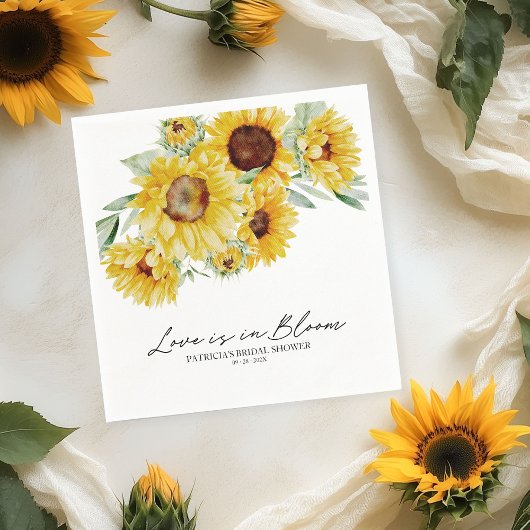 Liefde is in Bloom Zonnebloem Vrijgezellenfeest Servet