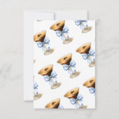 Liefde is in de lucht Blue Bow Coffee Bruidsborrel Bedankkaart (Achterkant)