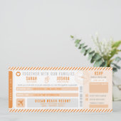 Liefde is in de lucht Boarding Pass Bruiloft Kaart (Staand voorkant)