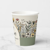 Liefde is in de lucht - Boho Bloemen Bruidsmeisjes Papieren Bekers (Achterkant)