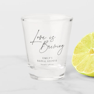 Liefde is in de lucht Bruidsfeest met bloemen Shot Glas