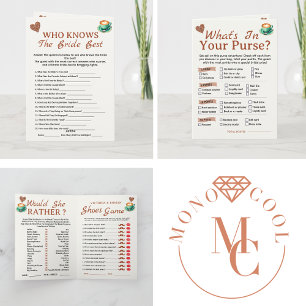 Liefde is in de lucht Bruidsfeest Party 4 Spelletj Kaart