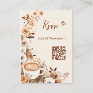 Liefde is in de lucht Bruidsfeest QR Code RSVP Informatiekaartje