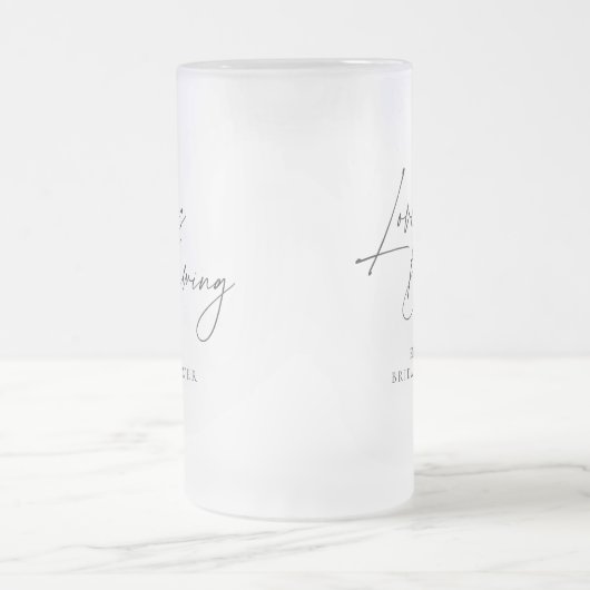 Liefde is in de lucht Bruiloft met bloemen Matglas Bierpul (Center)