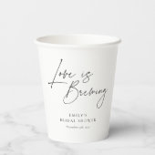 Liefde is in de lucht Bruiloft met bloemen Papieren Bekers (Achterkant)