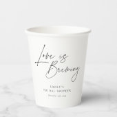 Liefde is in de lucht Bruiloft met bloemen Papieren Bekers (Voorkant)