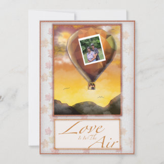 Liefde is in de lucht bruiloft uitnodiging