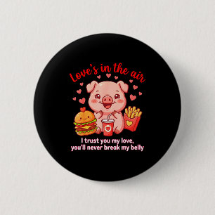 Liefde Is In De Lucht Cute Varken Shirt Kawaii Var Ronde Button 5,7 Cm