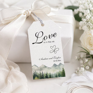 Liefde is in de Lucht Elegante Trouwdag Cadeaulabel