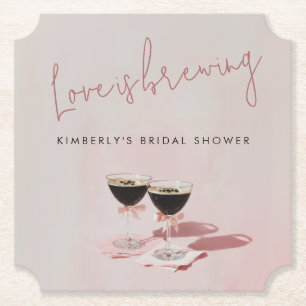 Liefde is in de lucht Espresso Martini Bruidsdouch Kartonnen Onderzetters