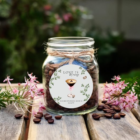 Liefde is in de lucht | Espresso Martini Bruidsfee Ronde Sticker