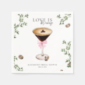 Liefde is in de lucht | Espresso Martini Bruidsfee Servet (Voorkant)