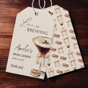 Liefde is in de lucht Espresso Martini Bruidsfeest Cadeaulabel