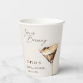 Liefde is in de lucht Espresso Martini Bruidsfeest Papieren Bekers (Achterkant)