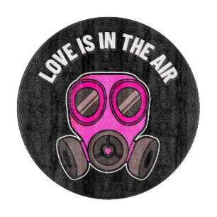 Liefde Is In De Lucht Gas Mask Snijplank
