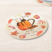Liefde is in de lucht herfst bruidsfeest cadeaus o ronde kartonnen onderzetter (Gebogen)
