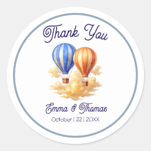 Liefde is in de lucht hete luchtballon reizen brui ronde sticker