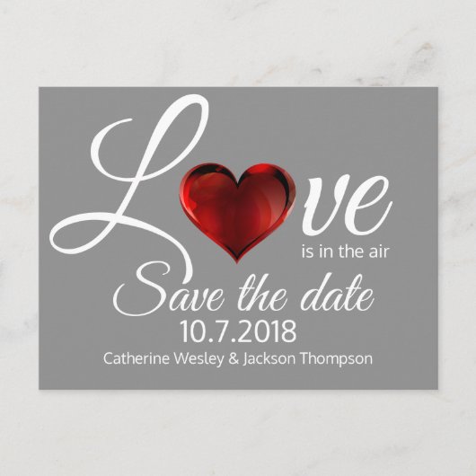 Liefde is in de lucht Save the Date Post Kaart (Voorkant)