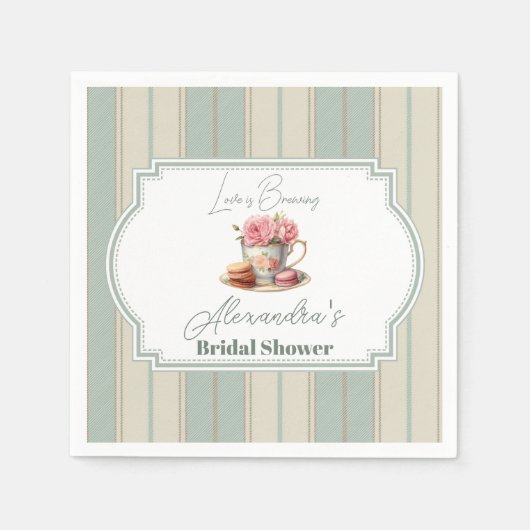 Liefde is in de lucht Thee Party Bruidsborrel Servet (Voorkant)