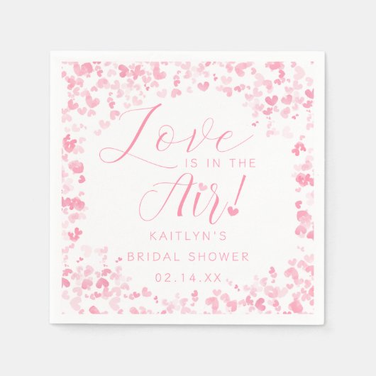 Liefde Is In De Lucht Valentijnsdag Bruidsuitnodig Servet (Voorkant)