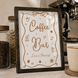 Liefde is in de maak Bruidsuitnodiging Coffee Bar Poster
