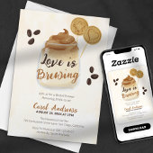 Liefde is in de maak Rustieke koffie thema bruidsu Kaart