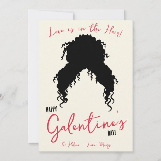 Liefde is in het haar, haarstropdas, Scrunchie Gif Kaart (Voorkant)