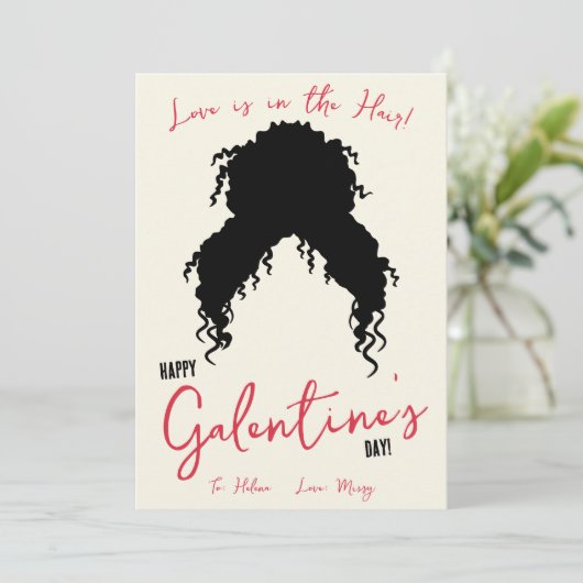 Liefde is in het haar, haarstropdas, Scrunchie Gif Kaart (Staand voorkant)