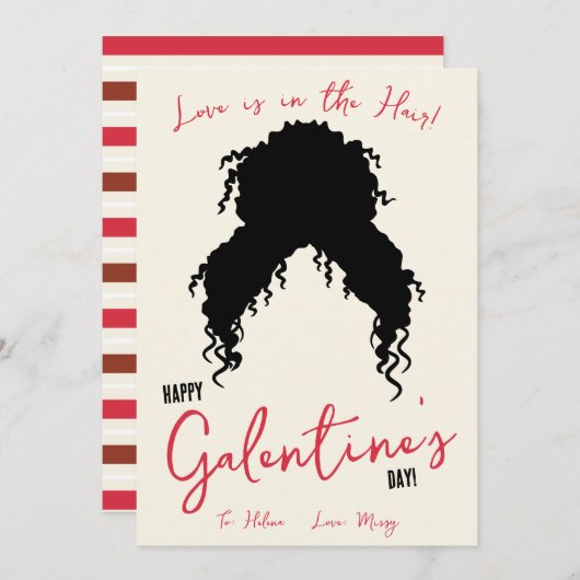 Liefde is in het haar, haarstropdas, Scrunchie Gif Kaart (Voorkant / Achterkant)