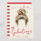 Liefde is in het haar, haarstropdas, Scrunchie Gif Kaart (Voorkant / Achterkant)