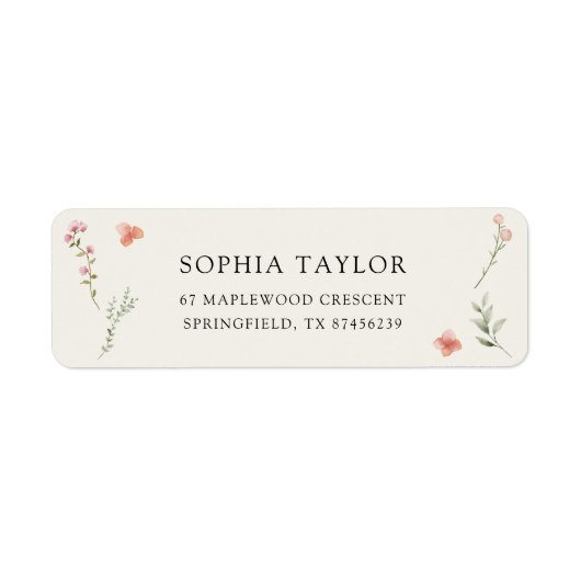 Liefde is in volle bloei Wilde bloemen budget brui Etiket (Voorkant)